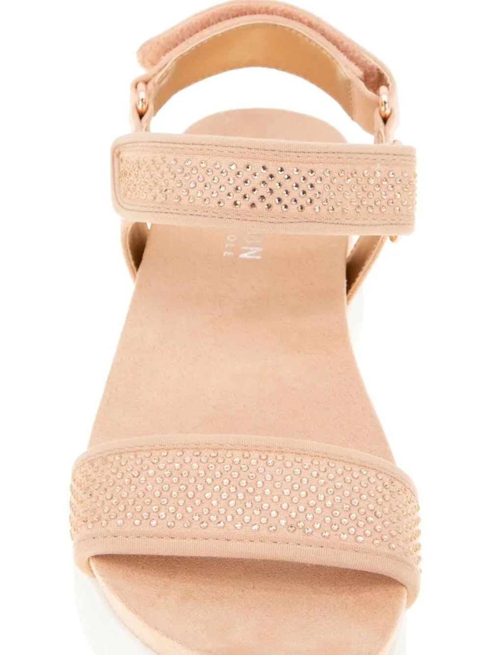 NIB Reaction Kenneth Cole Halsey Ankle Strap Crystal Platform Sandals  - Blush